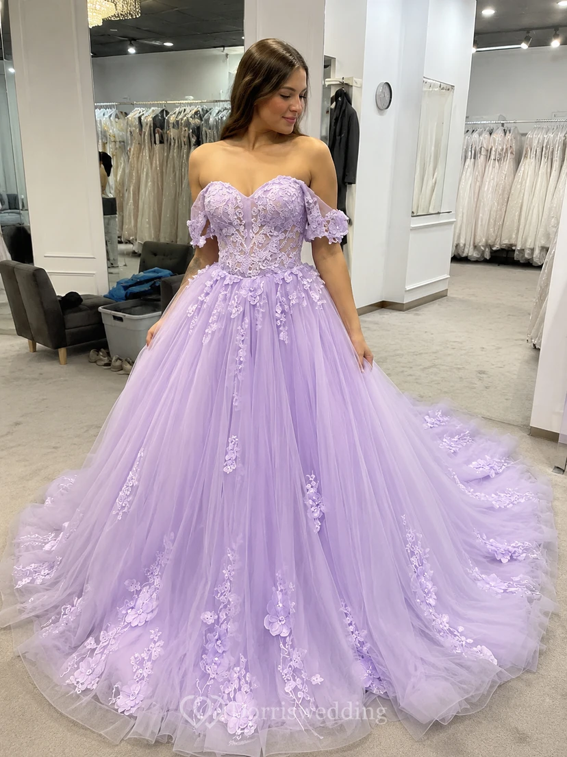 Sweetheart Ball Gown Tulle A-line Applique Exquisite Prom Dress view 8