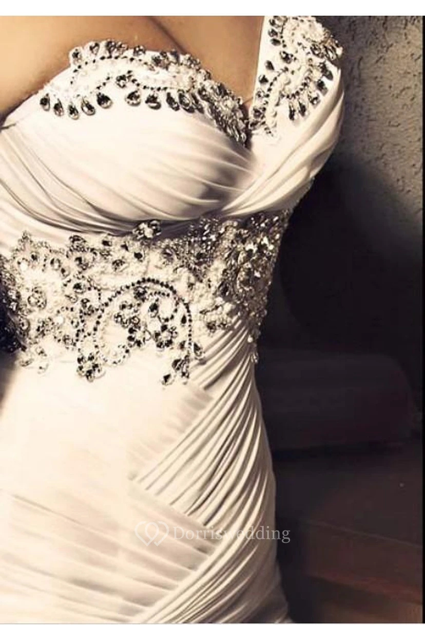 Neue sexy Brautkleider mit Herzausschnitt, Meerjungfrauen-Stil, Glitzer-Abendkleider aus Organza view 2