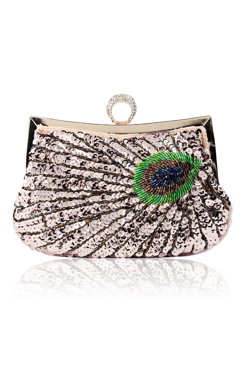 Sequin Peacock Clutch view 4