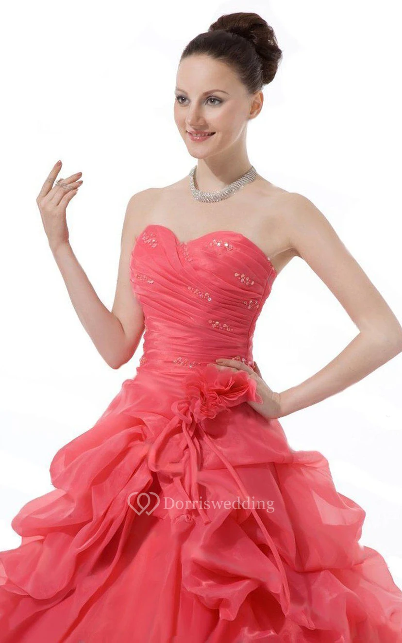 Sweetheart A-line Ballgown With Ruffles and Beadings view 3