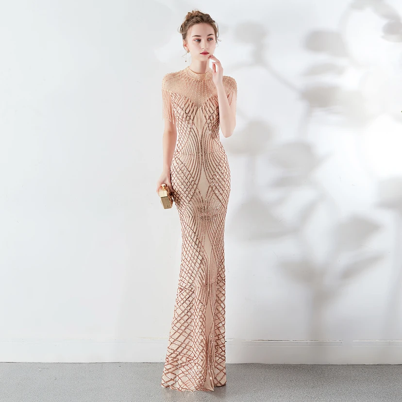 Abendkleid Frühling Langes Meerjungfrauen-Schlankes Bankettkleid für Damen view 17
