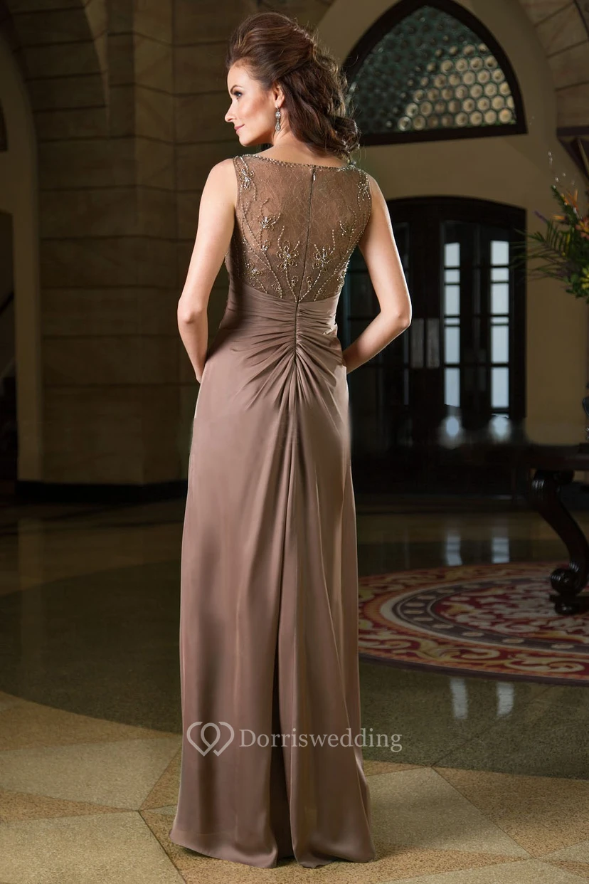 Sleeveless Bateau-Neck Gown With Matching Shawl And Beadings view 2