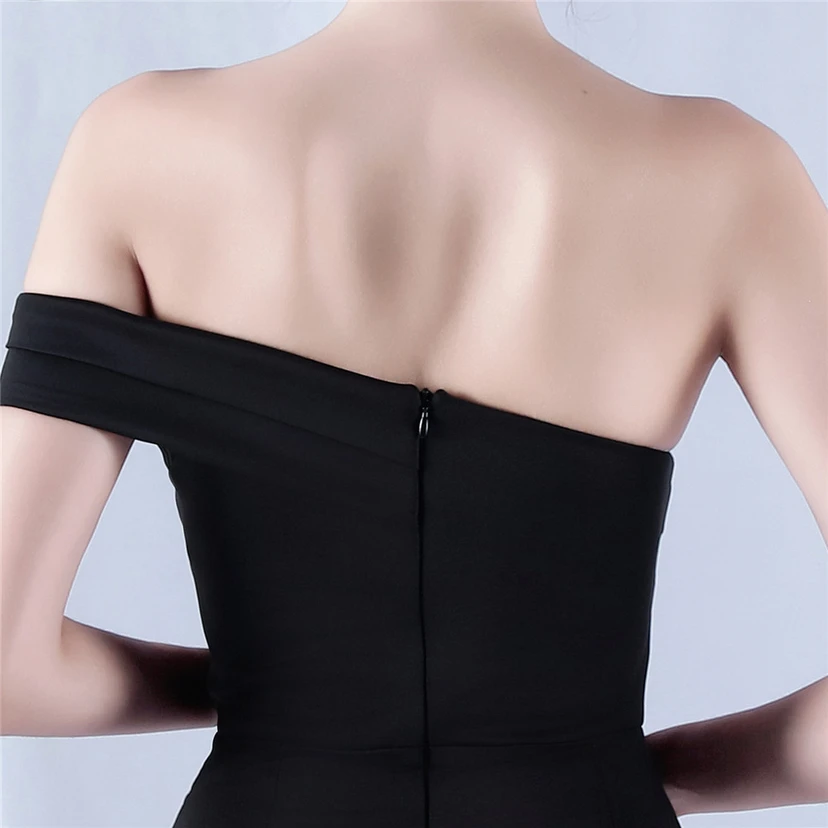 Satin-Abendkleid mit einer Schulter für festliche Anlässe und Bankette view 7
