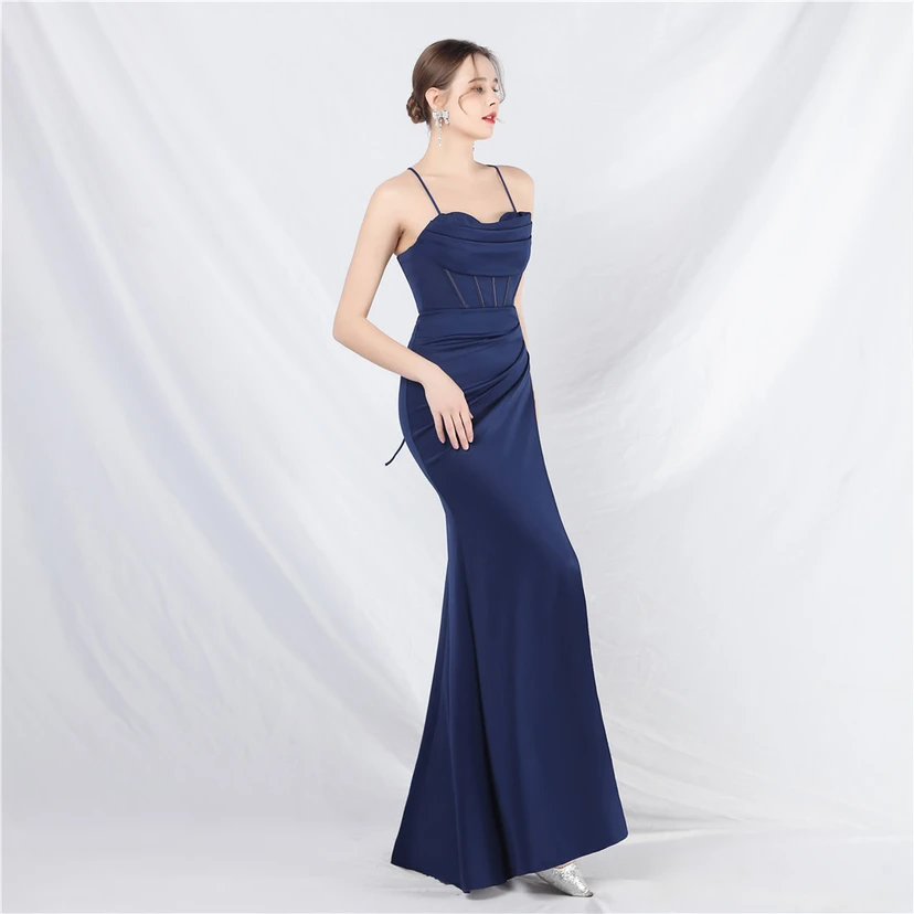 Vestido de noche de alta gama con tirantes y chaleco tipo espina de pescado Palace view 61