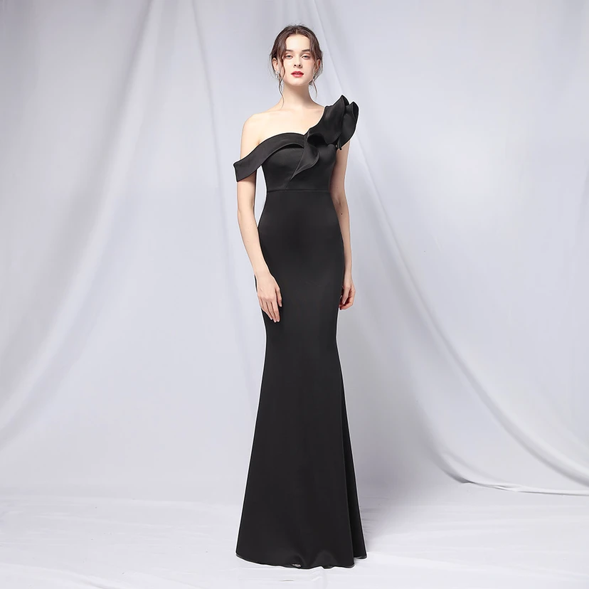 Sechsfarbiges, einseitig schulterfreies Abendkleid für festliche Anlässe, langes, elegantes, figurbetontes und sexy Meerjungfrauenkleid view 42
