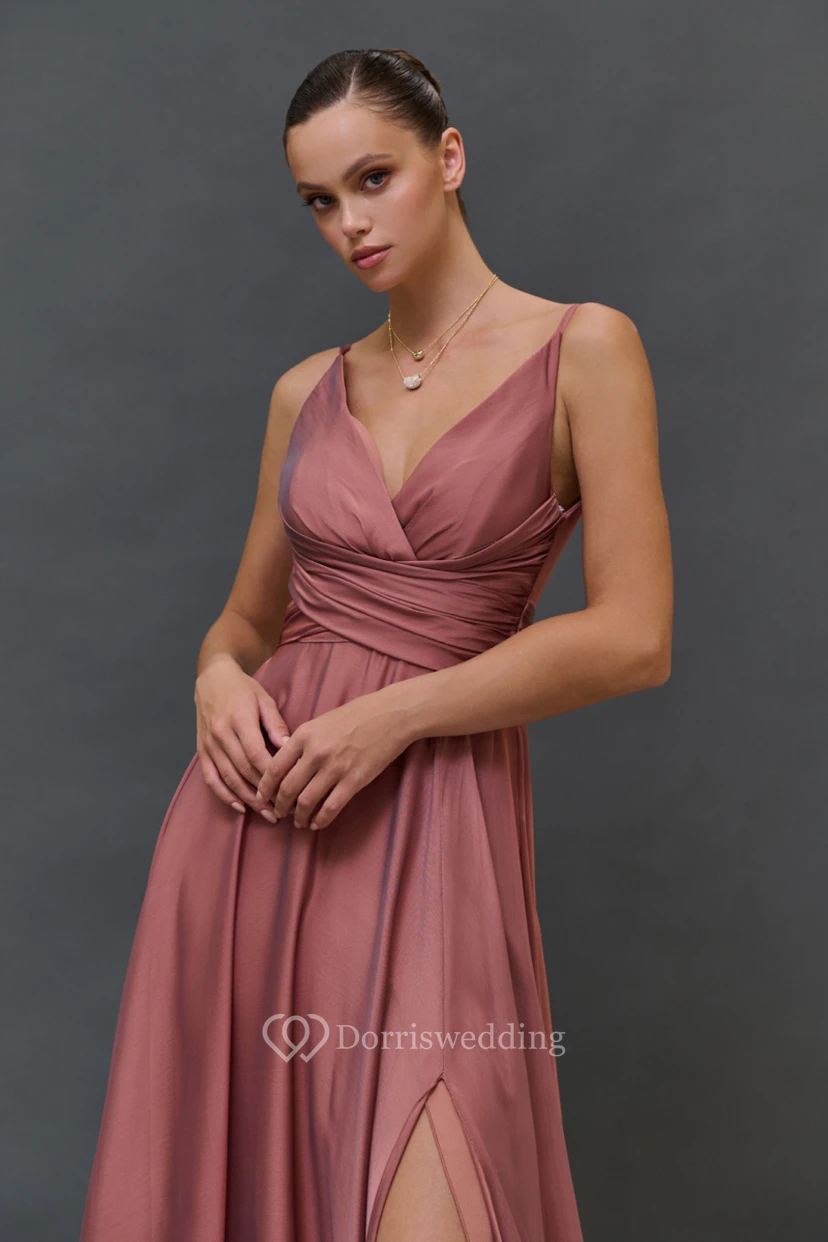 Spaghetti Empire Chiffon Pleated Floor-length Dress view 2