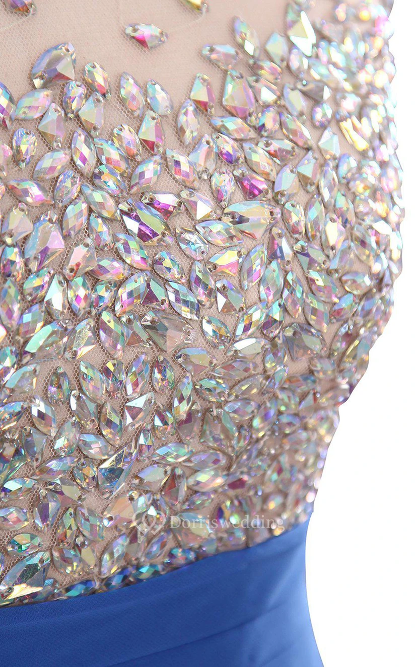Sleeveless A-line Gown With Rhinestones Bodice view 5
