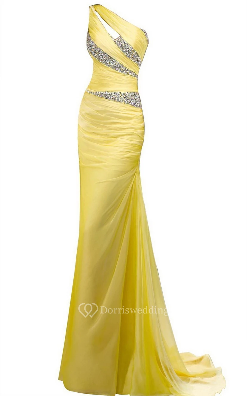One-shoulder Long Sheath With Asymmetrical Sequins view 2