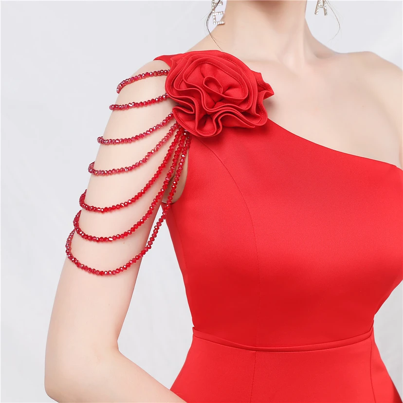 Craft Beading Flower Dinner Wedding Celebration Car Model Long Evening Dress view 67