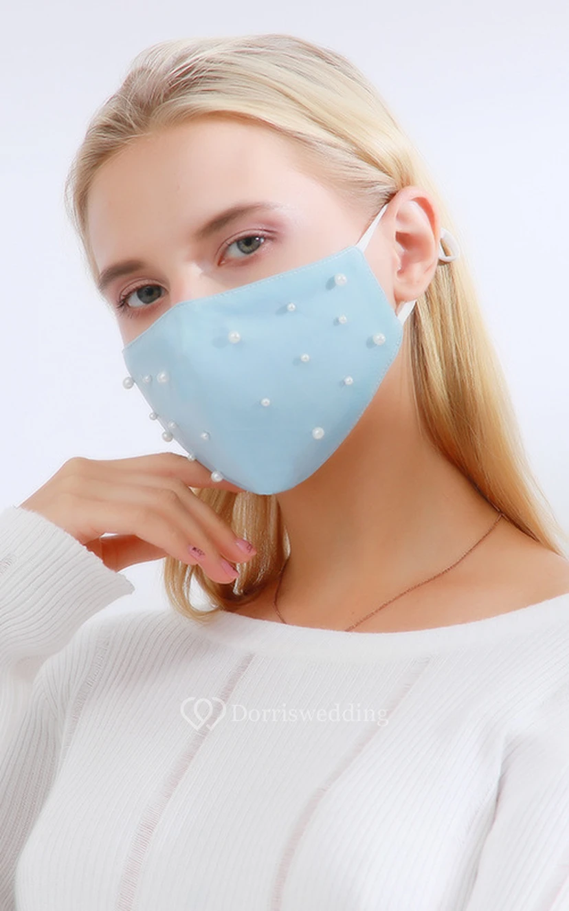 Non-Medical Pearl Wedding Face Masks view 4