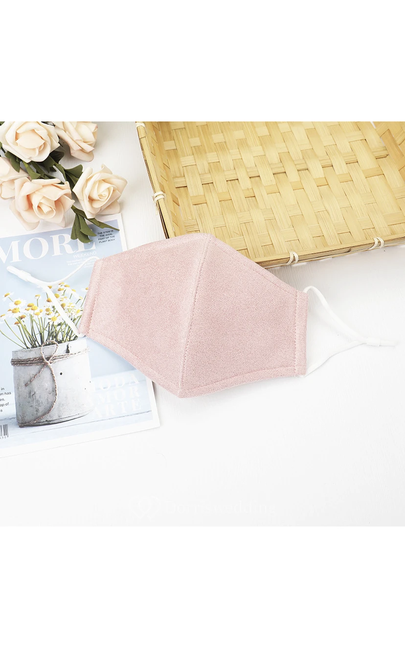 Non-medicial Faux Suede Pure Color Thick Cotton Washable Face Mask In 5 Colors view 7