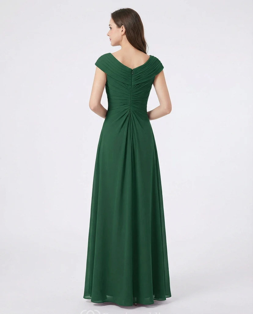 Drapiertes Abendkleid mit Wasserfallausschnitt und Spitzenbesatz view 2