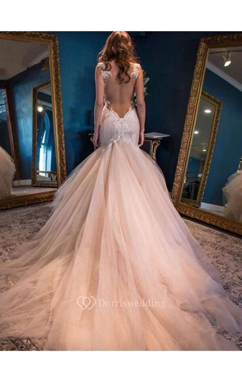 Sweetheart Sleeveless Backless Tulle Sequins Dress view 2
