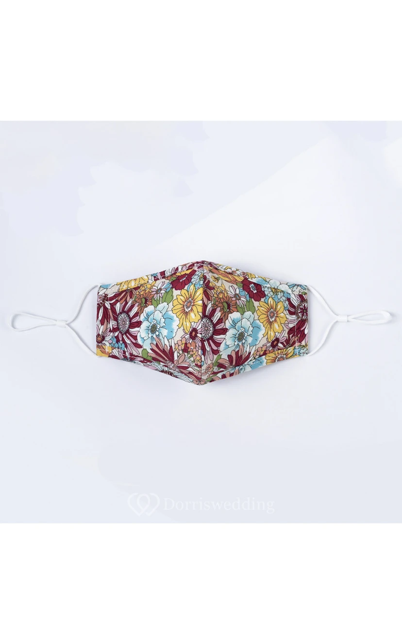 Non-medicial Floral Printed Cotton Washable Face Mask In 4 Colors view 4