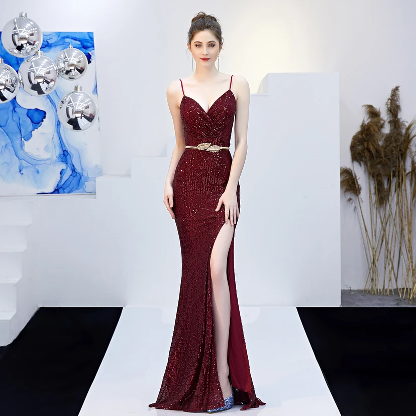Märchenhaftes, verträumtes Promi-Party-, sexy, langes, schlankes Abendkleid mit Meerjungfrauenschnitt view 24