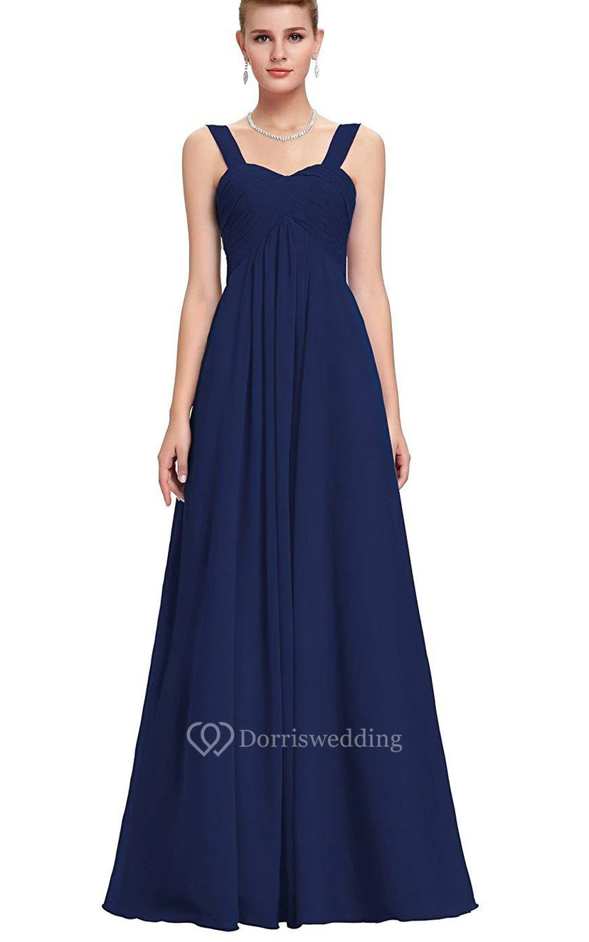 Empire Sweetheart Empire Chiffon Pleated Dress