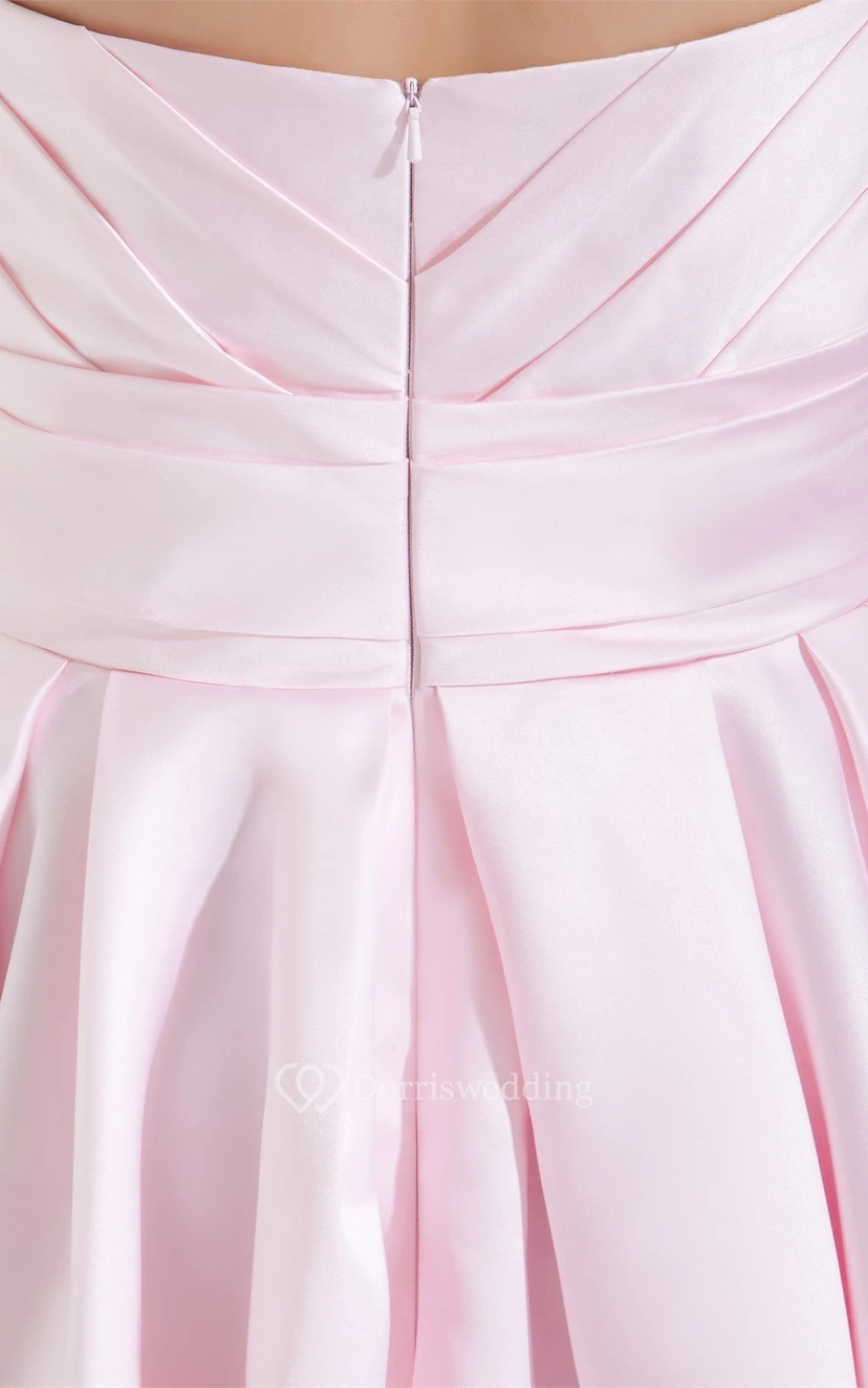 Blushing Mini Short Sleeveless Dress With Pleats view 7