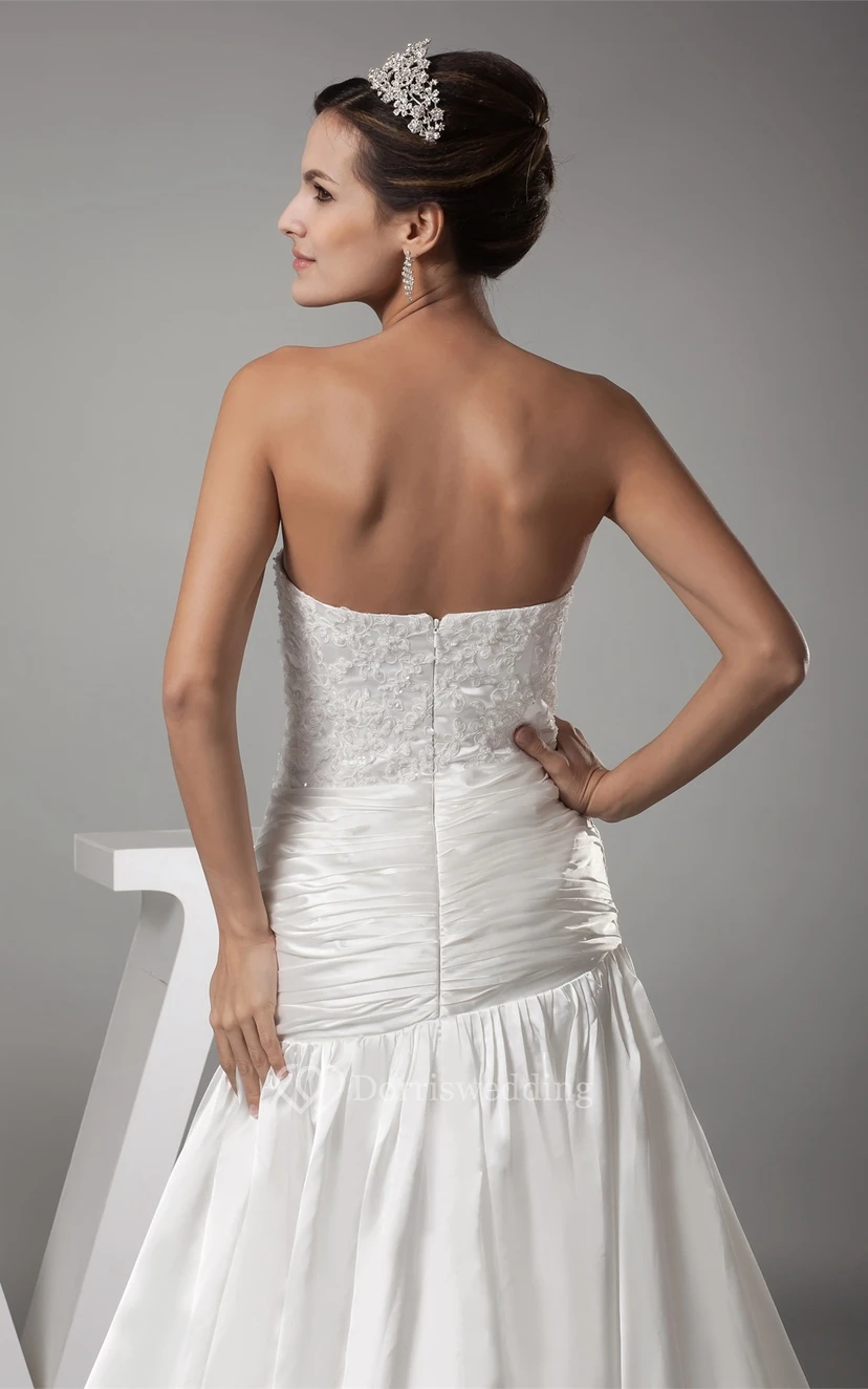 Sweetheart Sheath Ruched Appliques and Dress With Pleats view 7