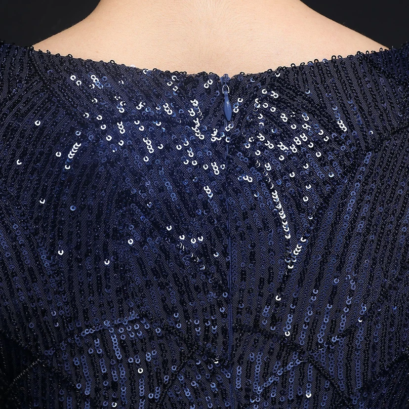 Robe de soirée élégante à sequins, longue, cintrée et sirène, idéale pour les réceptions et les célébrités. view 53