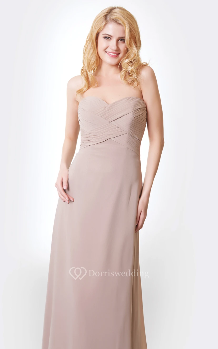 Sleeveless A-line Long Chiffon Dress With Bandage and Draping view 5
