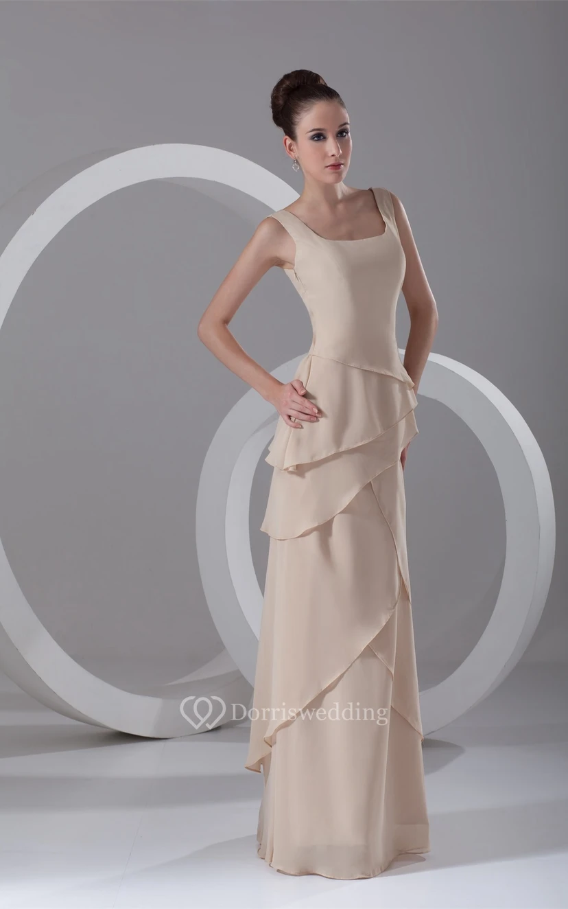 Gorgeous Maxi Sheath Square Chiffon Special Occasion Dresses view 5