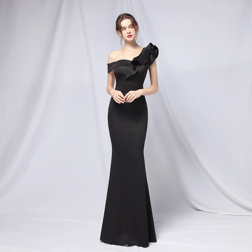 Sechsfarbiges, einseitig schulterfreies Abendkleid für festliche Anlässe, langes, elegantes, figurbetontes und sexy Meerjungfrauenkleid view 44