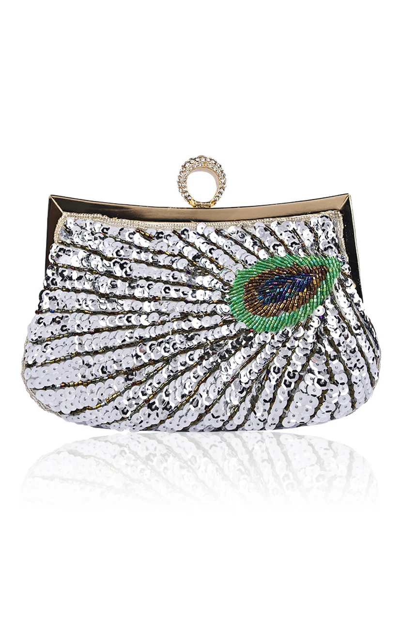 Sequin Peacock Clutch view 6
