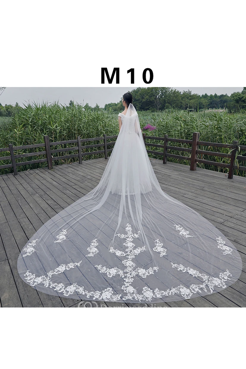 New Korean Style 3 Meters Double-layer Cover Trailing Bride Super Long Super Wide Veil view 2