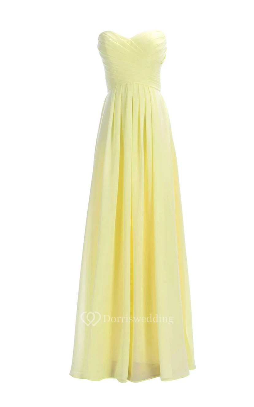 Sweetheart Criss-cross Chiffon A-line Dress With Lace-up Back view 4