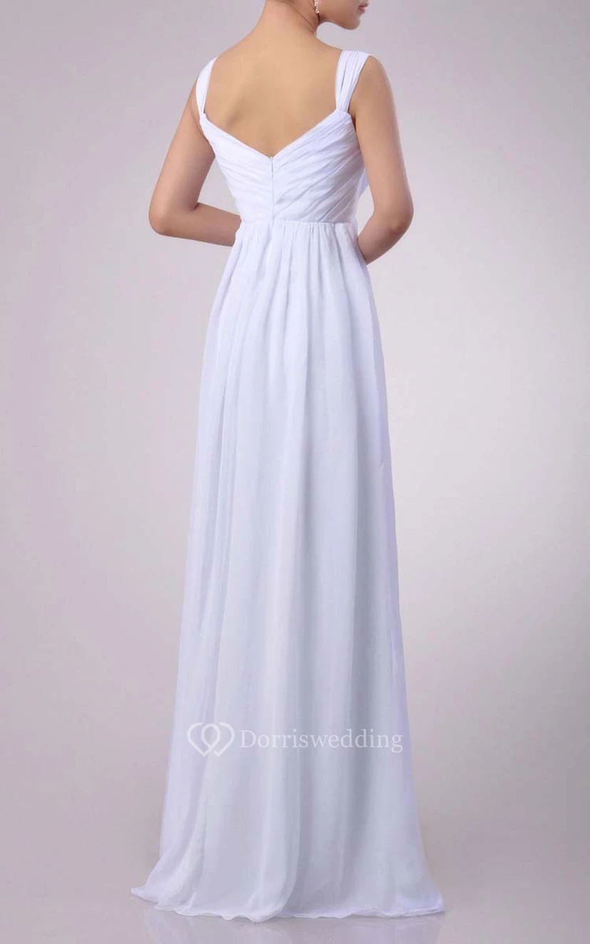 Floor-length Sweetheart Empire Chiffon Dress With Beading view 4
