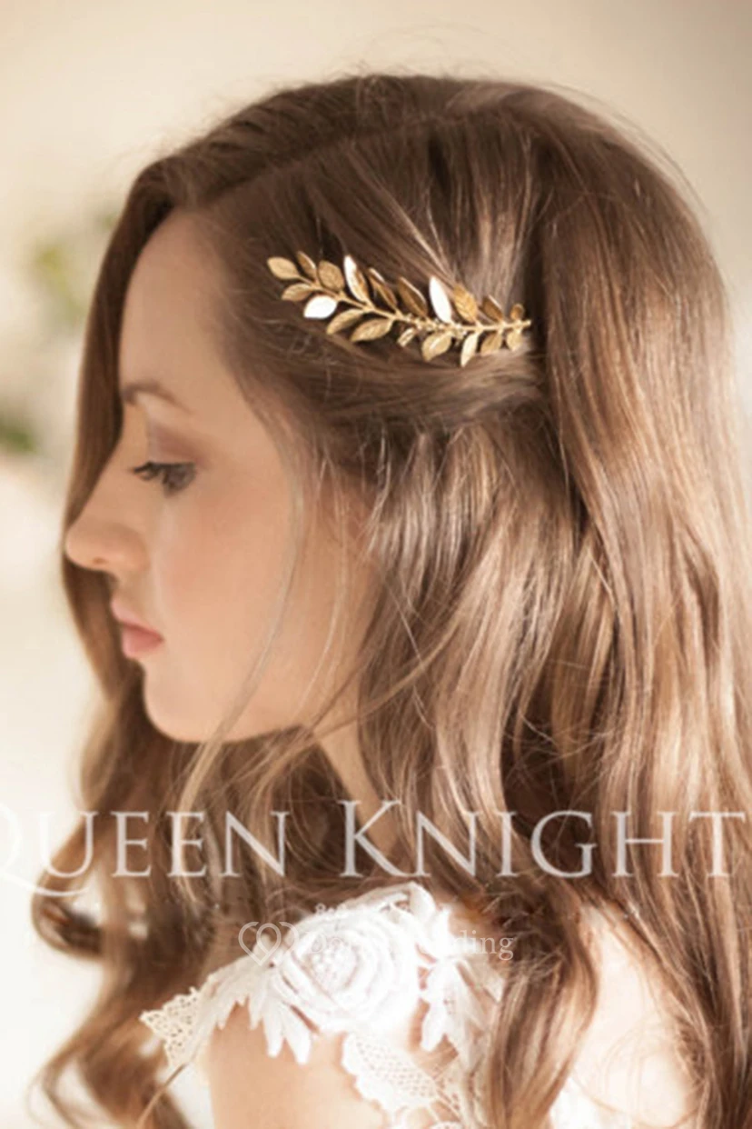 Vintage Western Style Style Golden Olive Leaf Hair Comb view 2