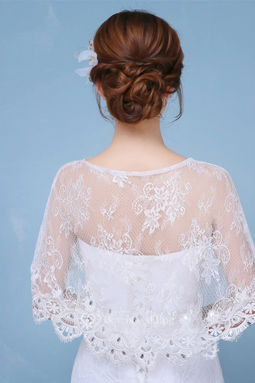 Neuer Braut-Schulter-Armstola mit Diamanten aus Spitze für Frühling und Sommer view 4
