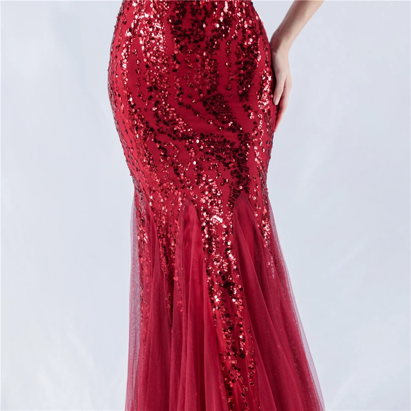 Craft Beading Mesh Sequins Evening Dress Annual Meeting Performance Host view 36