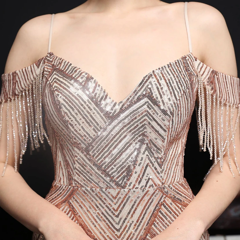 Sequined Fishtail Long Dress Performance Internet Celebrity Event Banquet Car Model Etiquette Evening Dress view 34