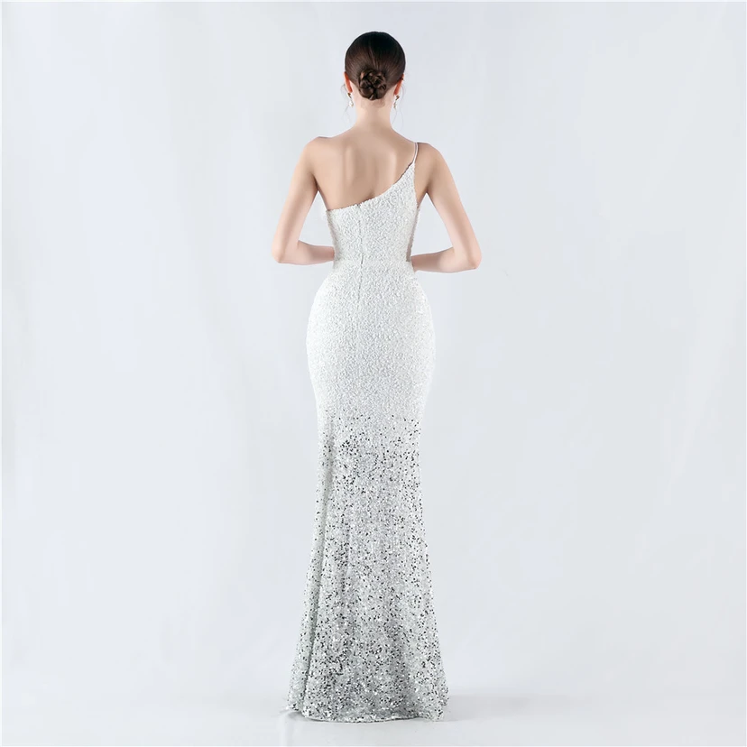 Robe de soirée en satin à baleines ornée de diamants et de fleurs, taille haute, pour réunion annuelle et mariage view 6