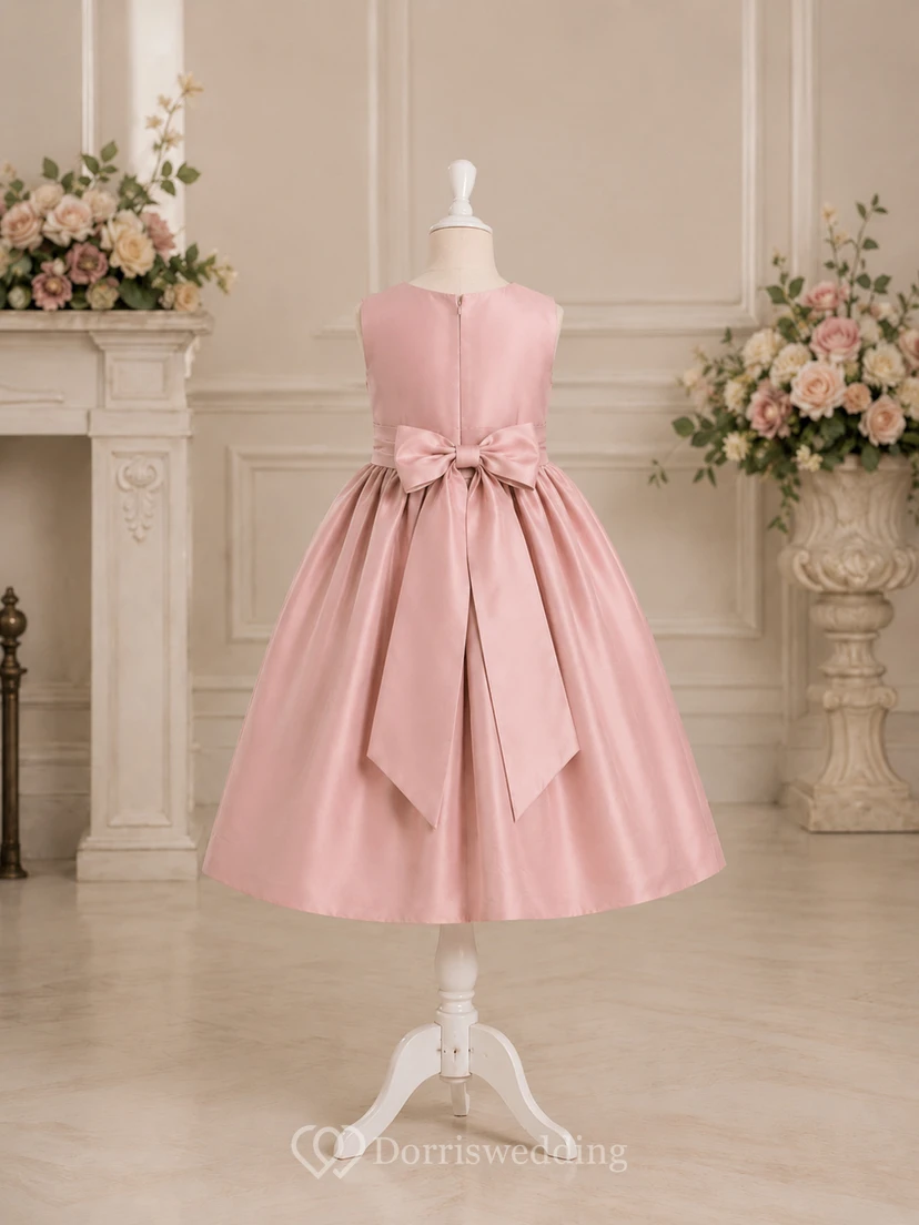 V-Neck Bowed Sleeveless Flower Girl Dress view 10