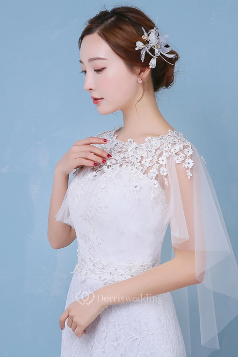 New Lace Diamond Spring Summer Cloak Round Neck White Shawl view 3