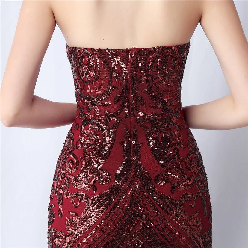 Positionierung Blumenschnitt Netz Pailletten Hochzeitsdinner Toast Party Abendkleid view 16