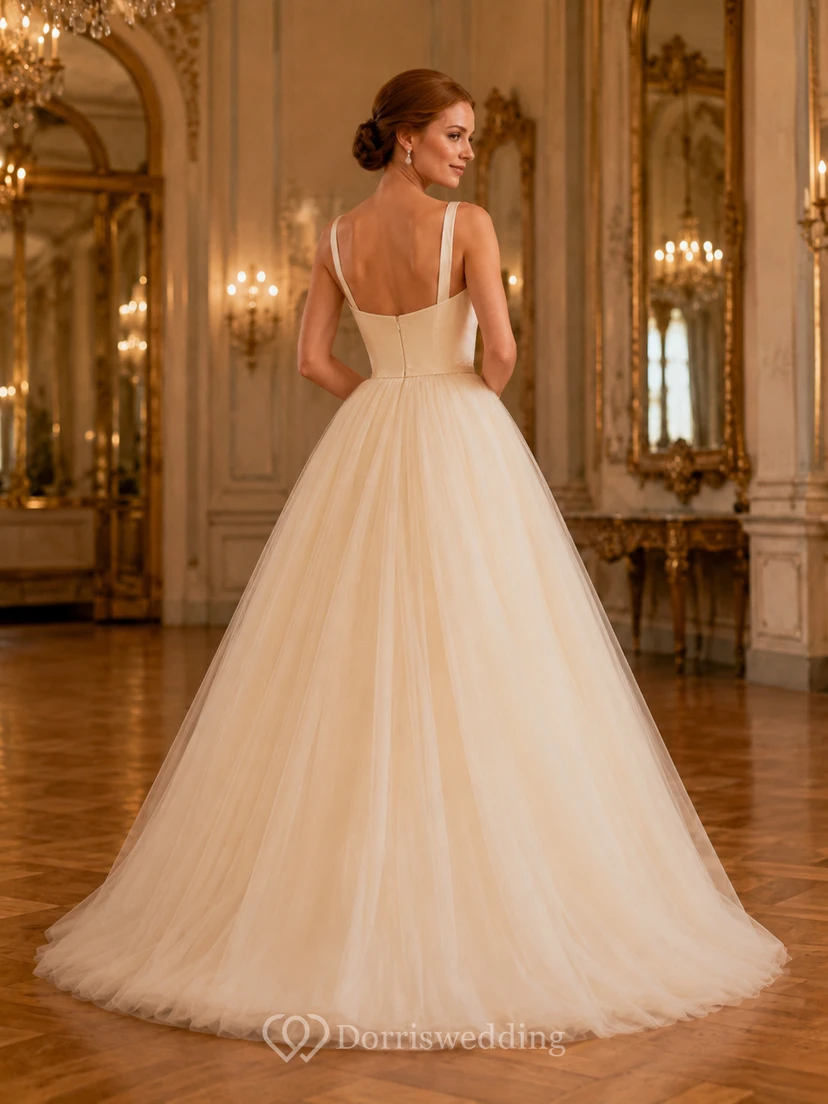 Kurzes, trägerloses Tüll-Ballkleid für den Ballsaal view 2