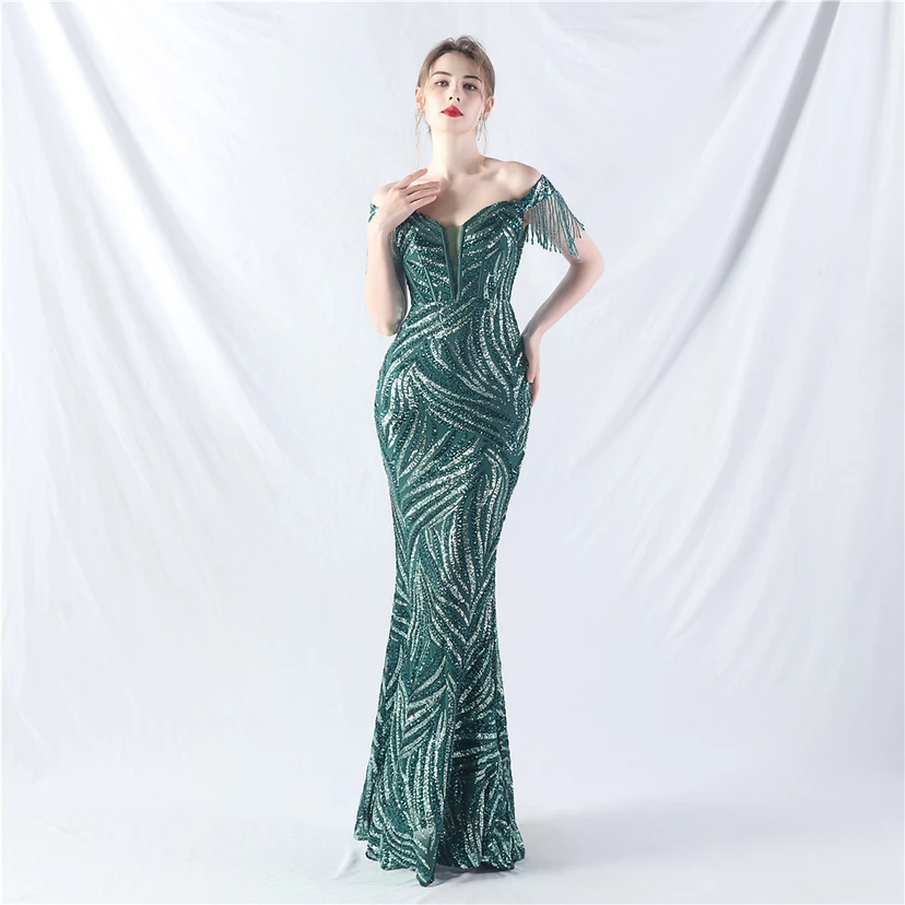 Palace Herringbone Waist Strap Heavy-Crafted Beaded High-End Evening Dress view 51
