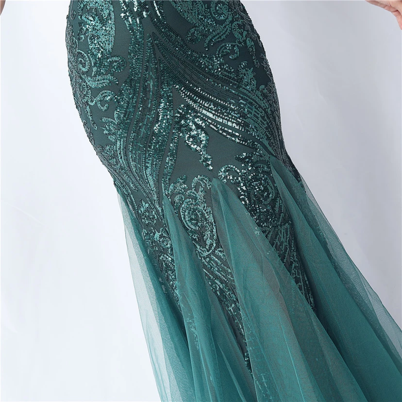 Positionierung Blumenschnitt Netz Pailletten Hochzeitsdinner Toast Party Abendkleid view 72