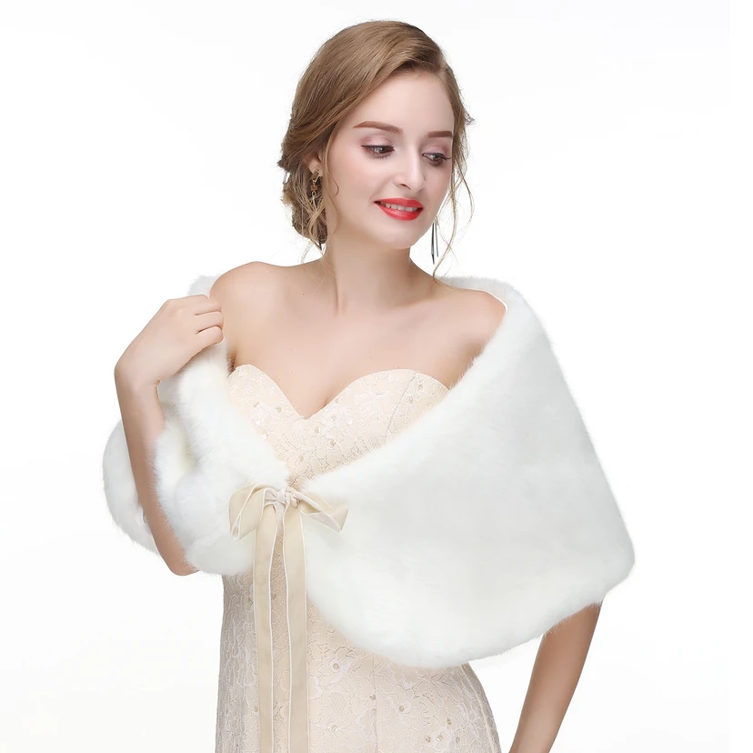 Bridal Winter Warm Wool Cape High-End Fur Wedding Dress Fox Fur Waistcoat view 18