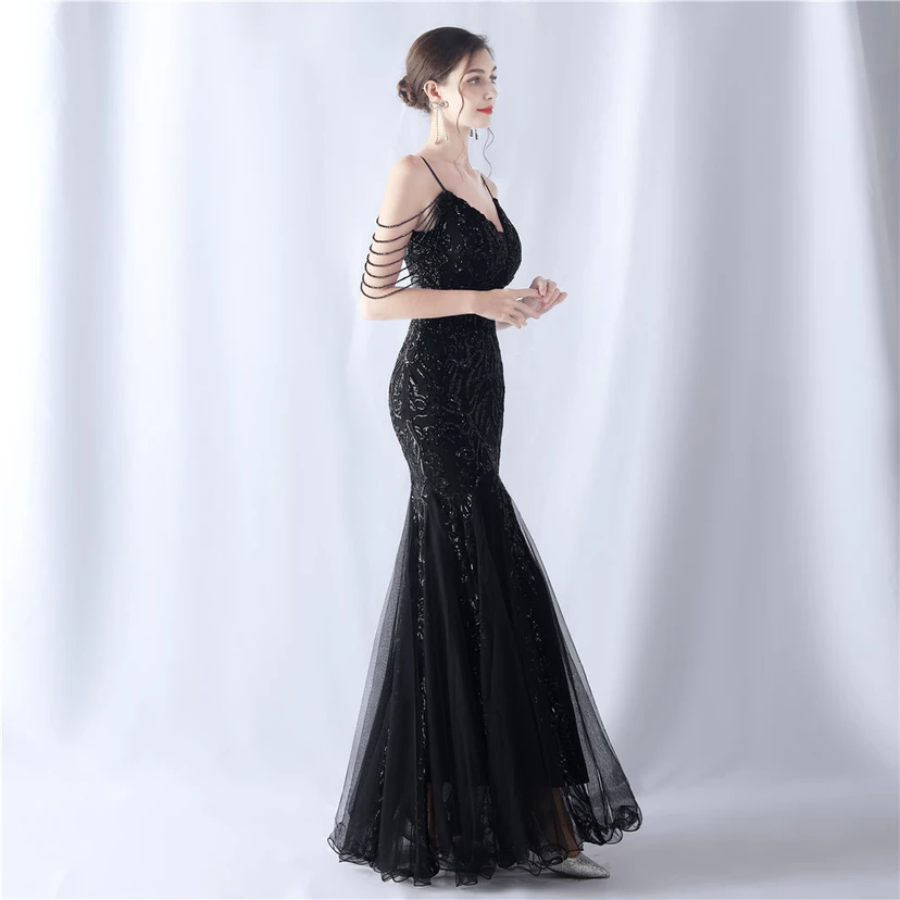 Robe de soirée haut de gamme en maille perlée et ornée de perles, modèle 3034. view 22