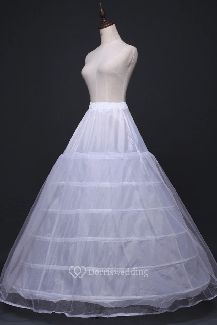 New Skirt Petticoat with Elastic Waist 6 Steel Ring Plus Mesh Wedding Skirt view 2