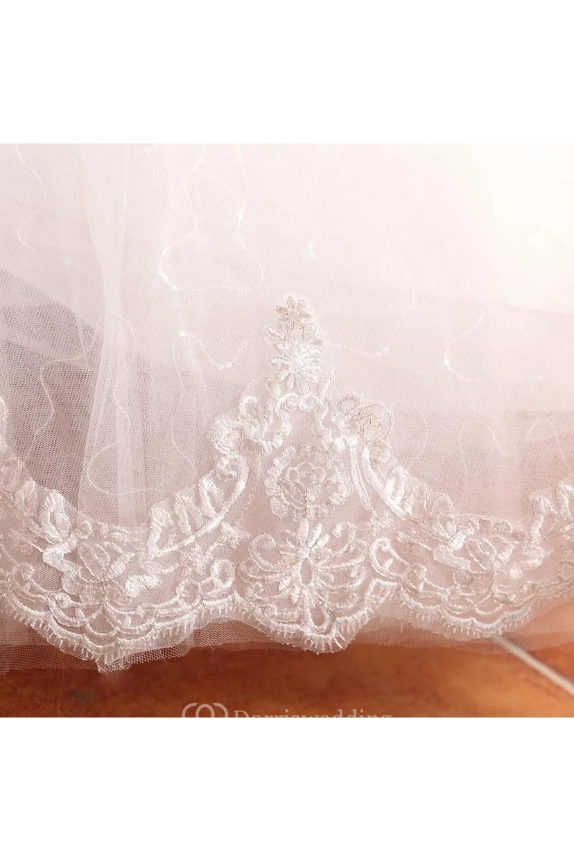 Glamorous Long Sleeve Sequins Lace Wedding Dresses Ball Gown Tulle view 5