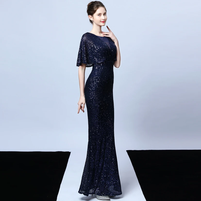 Elegantes Abendkleid mit Polyestergarn, Quasten, Pailletten und Fischschwanzsaum für Damen im Herbst view 25