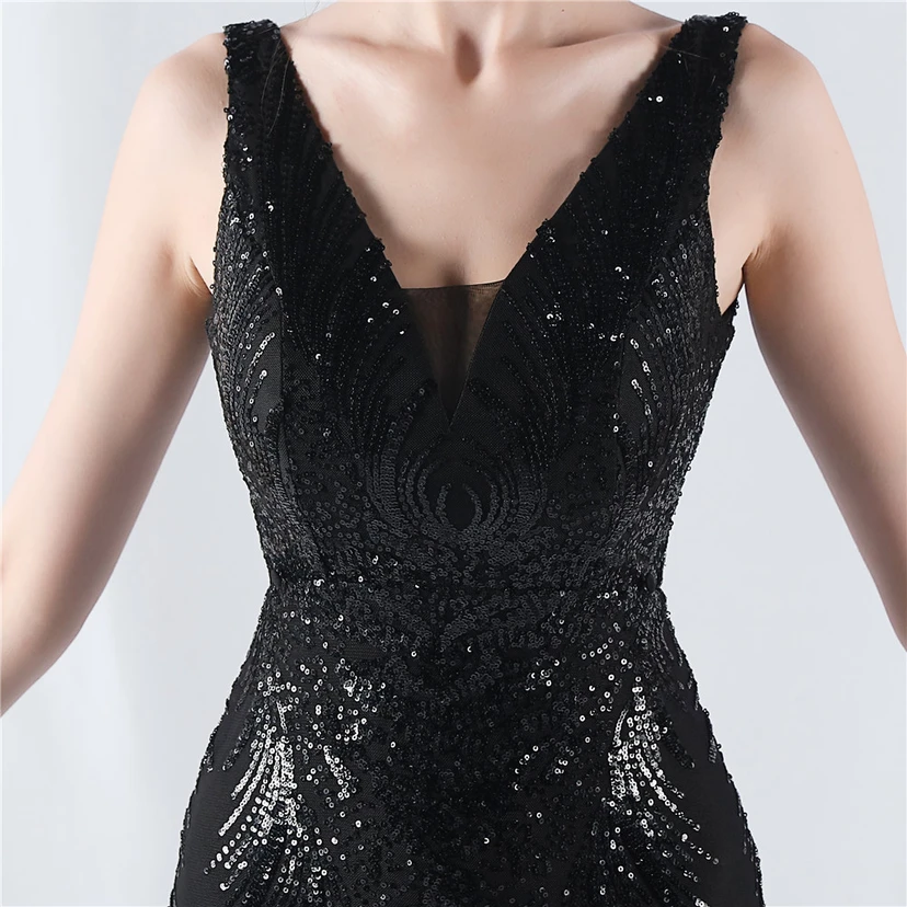 Paillettenbesetzte Blumen auf der Rückseite, Perlenstickerei mit Cape, Abendkleid für die Jahreshauptversammlung view 27