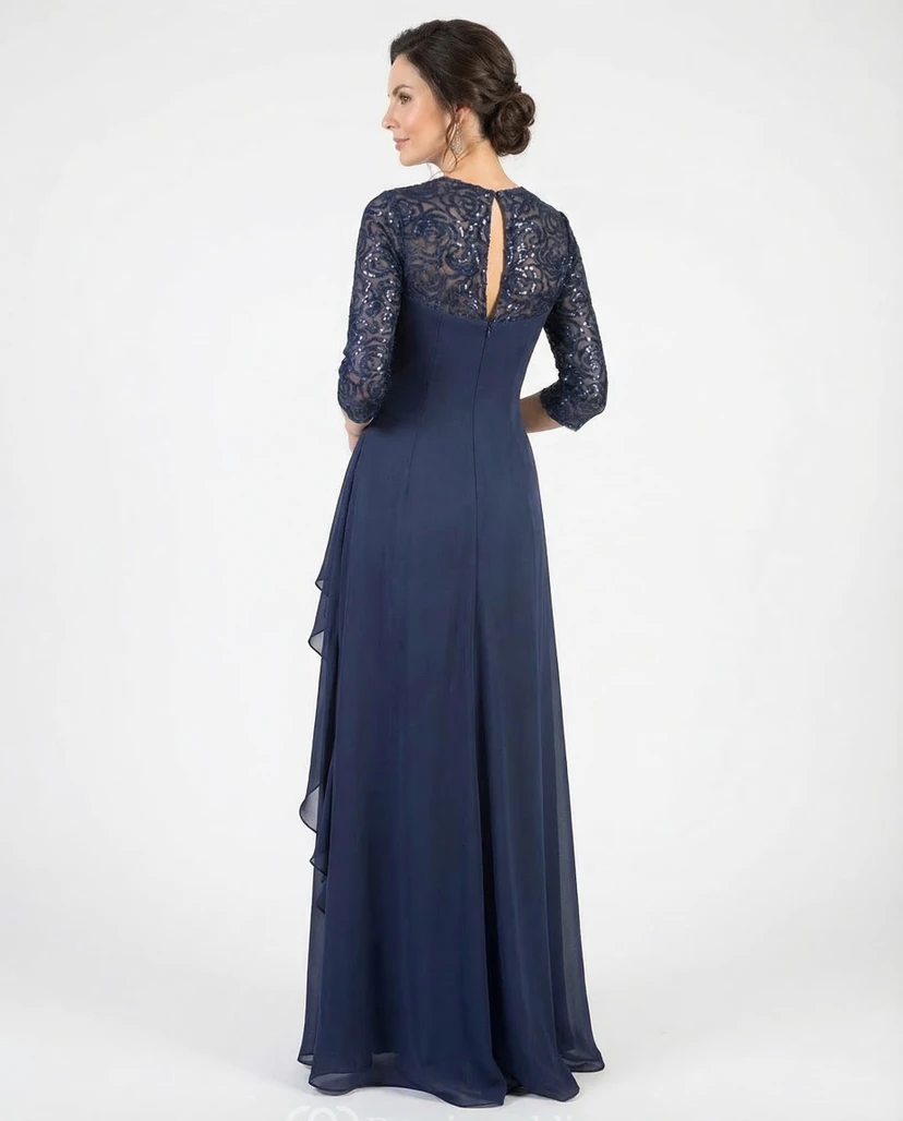 Ruffled 3/4 Sleeve Sequin Mother of the Bride view 2
