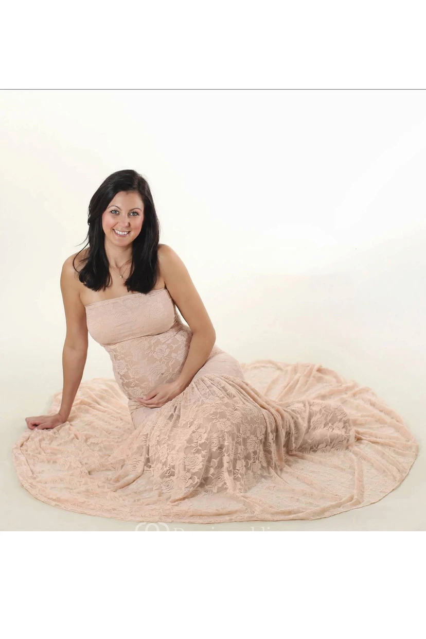 Lace Mermaid Sleeveless Strapless Dress view 3