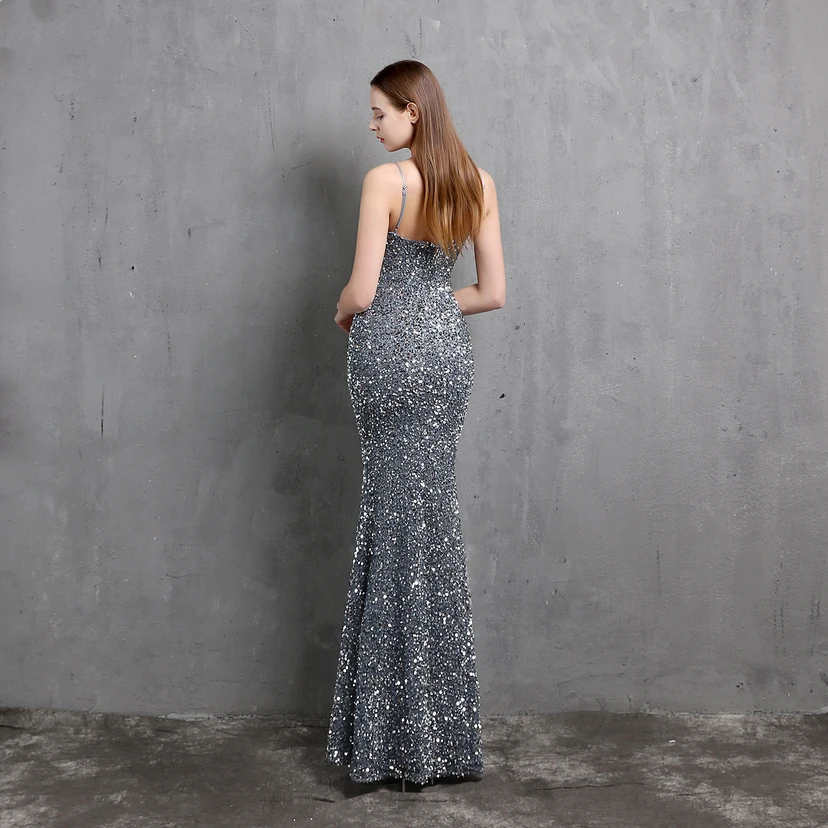 Vestido de fiesta de noche elegante y ajustado con lentejuelas coloridas de Heavy Craft para celebridades. view 22